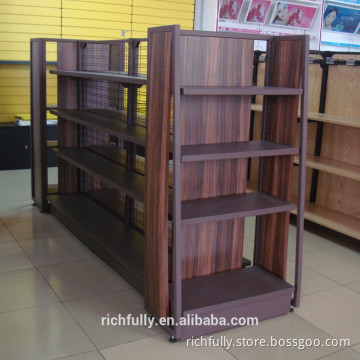 2016 new product Steel and wood combined shelf for supermarket or store shelf
